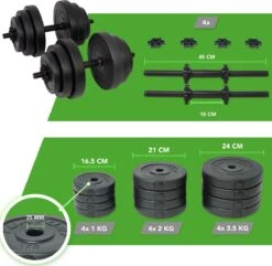 Tunturi Gewichten - Halterset - Dumbbell Set - 2 Stuks - Totaal 28kg - Zwart - Vinyl - Incl. Gratis Fitness App 14 Tunturi Gewichten - Halterset - Dumbbell Set - 2 Stuks - Totaal 28kg - Zwart - Vinyl - Incl. Gratis Fitness App -Fit Gear Verkoop 1200x1170 3