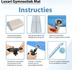 Luxari - AirTrack Pro - 3 Meter - Inclusief Opbergtas, Reparatie-kit & 600W Elektrische Pomp - Turnmatten - Gymnastiek Turnmat - Fitness Matten -Fit Gear Verkoop 1200x1173 11