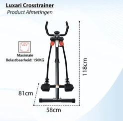 Luxari - Crosstrainer - Voor- En Zijwaartse Bewegingen - Inc. Hartslagfunctie - Hometrainer - Elliptische Trainer -Fit Gear Verkoop 1200x1174 4