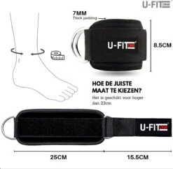 U Fit OneÂ® Barbell Pad & 2 Stuks Ankle Straps Set - Enkelband - Ankle Cuff Strap - Enkel Strap - Billen Trainer - Nekbeschermer - Barpad - Squat Sponge Bar Pad - Schouderpad - Halterstang - Lunges - Hip Thrust - Ufitone -Fit Gear Verkoop 1200x1178 4