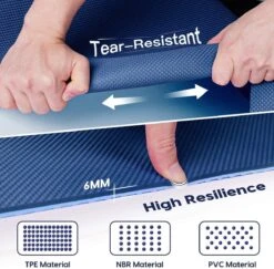 Saferell Antislip Yogamat - Paars - Gemaakt Van TPE Met Extra Dik (6mm) - Sportmat Fitness Mat Duurzaam Paars- Hypoallergene Yoga Mat Met Draagband - 183 Cm X 61 Cm X 0,6 Cm -Fit Gear Verkoop 1200x1179 8