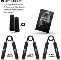 U-Fit One 3 Delige Metal Handtrainer Set - 68kg, 90kg, 113kg - Grip Trainer - Handknijper - Knijphalter - Armtrainer - Hand Knijper - Handgripper - Heavy Gripper - Onderarm - Buigveer 20 U-Fit One 3 Delige Metal Handtrainer Set - 68kg, 90kg, 113kg - Grip Trainer - Handknijper - Knijphalter - Armtrainer - Hand Knijper - Handgripper - Heavy Gripper - Onderarm - Buigveer -Fit Gear Verkoop 1200x1181 11