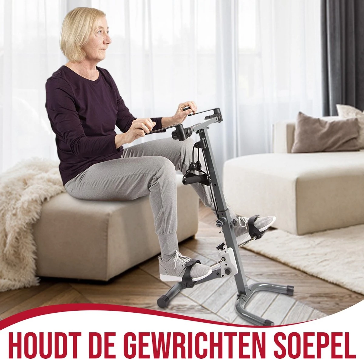3-in-1 Hometrainer Fietstrainer Fitness Stoelfiets Armtrainer Pedaaltrainer - Voor Senioren Of Revalidatie 8 3-in-1 Hometrainer Fietstrainer Fitness Stoelfiets Armtrainer Pedaaltrainer - Voor Senioren Of Revalidatie - Afbeelding 6