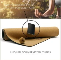 AGreenie Premium Yoga Mat Kurk 4mm / Antislip Yoga Mat Kurk Natuurlijk Rubber / Yoga Mat Natuurlijk Rubber Incl. Yoga Mat Draagriem, Massage Bal & E-Boek -Fit Gear Verkoop 1200x1190 10