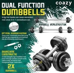 Coazy Dumbell En Barbell Set Verstelbaar - Dumbells - Gewichten Fitness - Halterstang Met Gewichten - Halter -Fit Gear Verkoop 1200x1190 3