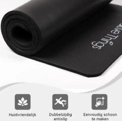 Yoga Mat Sportmat Fitnessmat Antislip NBR - 1 Cm Zwart -Fit Gear Verkoop 1200x1190 6