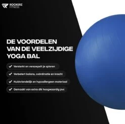 Rockerz Fitness® - Yoga Bal Inclusief Pomp - Pilates Bal - Fitness Bal - Zwangerschapsbal - Goede Houding Bij Het Thuiswerken - 55 Cm - Kleur: Blauw -Fit Gear Verkoop 1200x1191 12