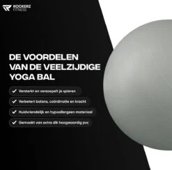 Rockerz Fitness® - Yoga Bal Inclusief Pomp - Pilates Bal - Fitness Bal - Zwangerschapsbal - Goede Houding Bij Het Thuiswerken - 75 Cm - Kleur: Grijs 17 Rockerz Fitness® - Yoga Bal Inclusief Pomp - Pilates Bal - Fitness Bal - Zwangerschapsbal - Goede Houding Bij Het Thuiswerken - 75 Cm - Kleur: Grijs -Fit Gear Verkoop 1200x1191 17
