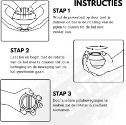 U-Fit One PowerBall Met Autostart - Forceball - WristBall - Spinner - Handtrainer - Polstrainer - Stressbal - Zwart -Fit Gear Verkoop 1200x1196 14