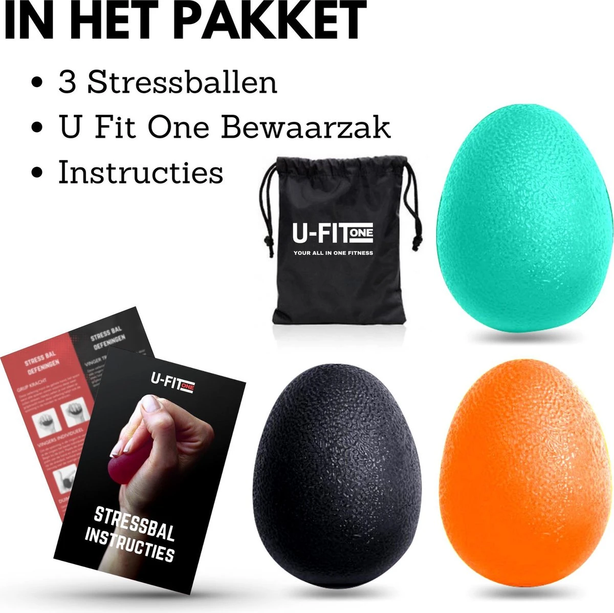 U Fit One® 3 Delige Stressbal Set Met Handleiding - Stressballen - Fidget - Handtrainer - Handknijper - Knijphalter- Onderarm Trainer - Grijper - Hand & Grip Trainer - RSI - Pols - Fitness - Ufitone 10 U Fit One® 3 Delige Stressbal Set Met Handleiding - Stressballen - Fidget - Handtrainer - Handknijper - Knijphalter- Onderarm Trainer - Grijper - Hand & Grip Trainer - RSI - Pols - Fitness - Ufitone - Afbeelding 8