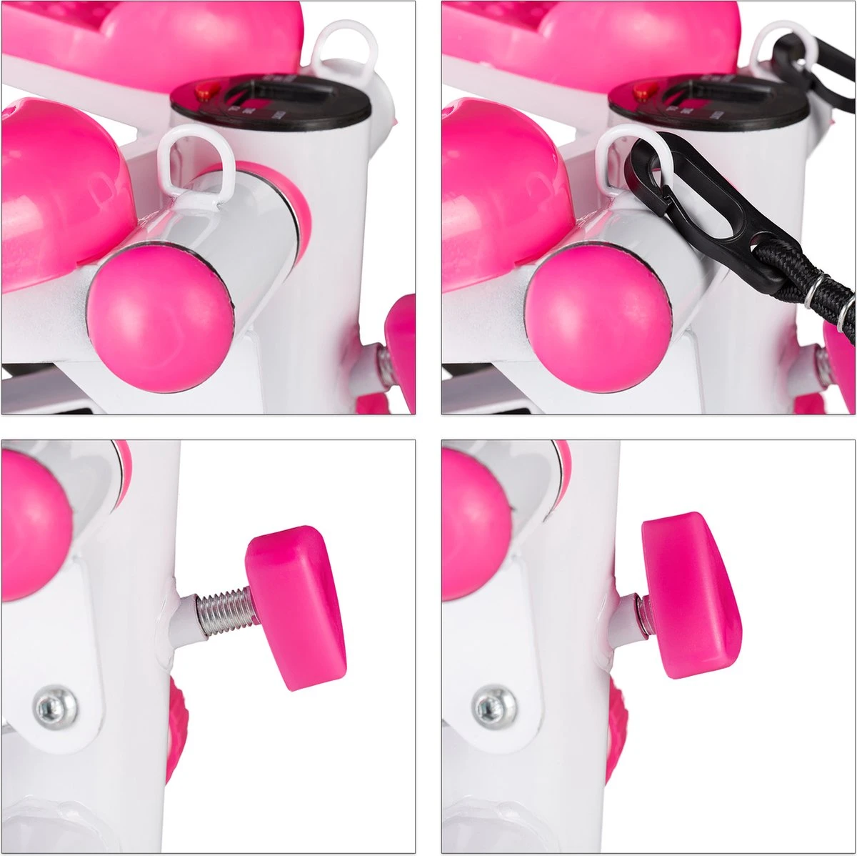 Relaxdays Swing Stepper - 2 Weerstandsbanden - Fitness Stepper - Display - Diverse Kleuren - Roze 6 Relaxdays Swing Stepper - 2 Weerstandsbanden - Fitness Stepper - Display - Diverse Kleuren - Roze - Afbeelding 4