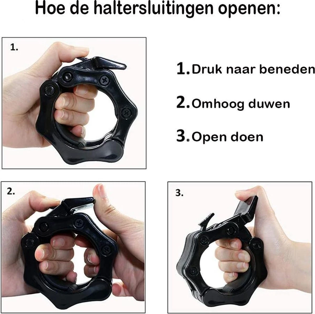 MJ Sports Premium Jaw Collar Set - Haltersluitingen - Halterklemmen - Halterstangsluiting - Jaw Collars - Olympic Barbell - Fitness - Set Van 2 - 50mm - Zwart 12 MJ Sports Premium Jaw Collar Set - Haltersluitingen - Halterklemmen - Halterstangsluiting - Jaw Collars - Olympic Barbell - Fitness - Set Van 2 - 50mm - Zwart - Afbeelding 10