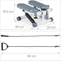 Relaxdays Swing Stepper - 2 Weerstandsbanden - Fitness Stepper - Display - Diverse Kleuren - Grijs -Fit Gear Verkoop 1200x1198 7