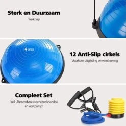 SWILIX ® Balanstrainer - Balance Board Met Weerstandsbanden - Balansbord Blauw -Fit Gear Verkoop 1200x1199 10