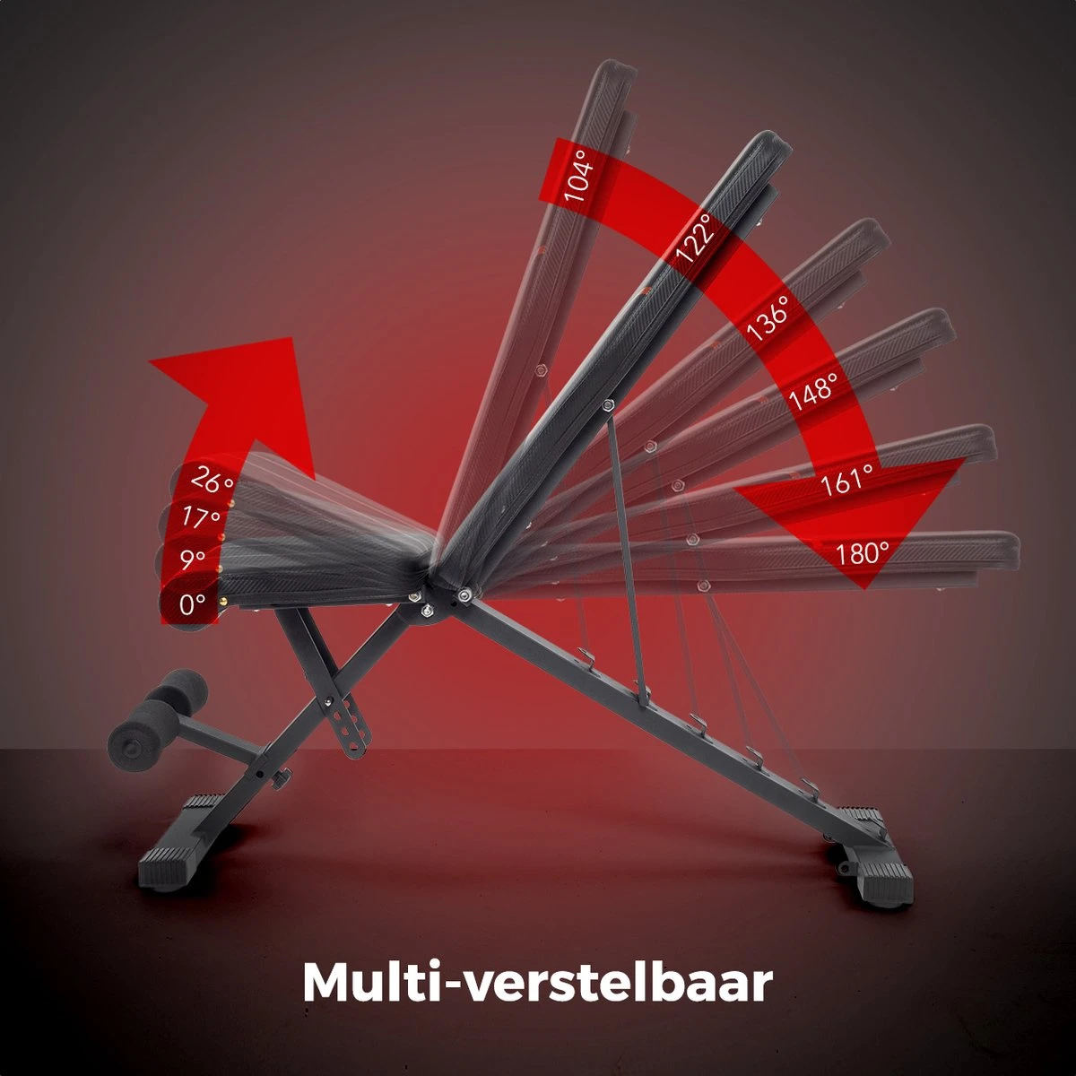 LifeGoods Fitness Halterbank - Verstelbaar - Inklapbaar - Zwart/Rood 10 LifeGoods Fitness Halterbank - Verstelbaar - Inklapbaar - Zwart/Rood - Afbeelding 8