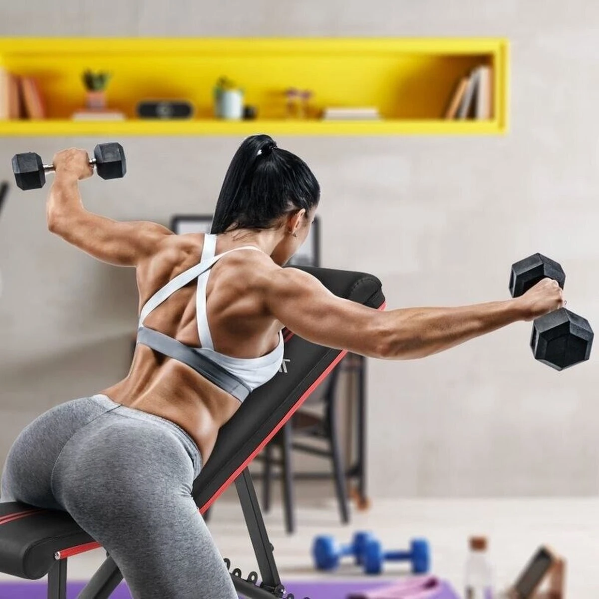 KM-Fit Multifunctionele Opvouwbare Gewichtsbank Full Body Workout Fitness Sport 6 KM-Fit Multifunctionele Opvouwbare Gewichtsbank Full Body Workout Fitness Sport - Afbeelding 4