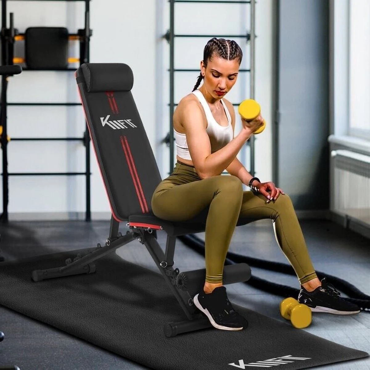 KM-Fit Multifunctionele Opvouwbare Gewichtsbank Full Body Workout Fitness Sport 7 KM-Fit Multifunctionele Opvouwbare Gewichtsbank Full Body Workout Fitness Sport - Afbeelding 5