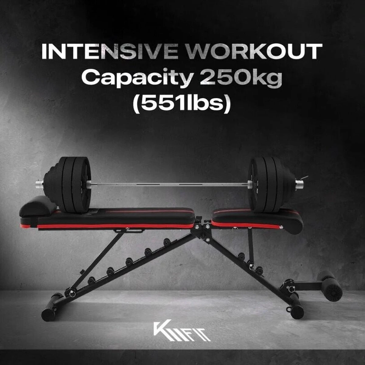 KM-Fit Multifunctionele Opvouwbare Gewichtsbank Full Body Workout Fitness Sport 10 KM-Fit Multifunctionele Opvouwbare Gewichtsbank Full Body Workout Fitness Sport - Afbeelding 8