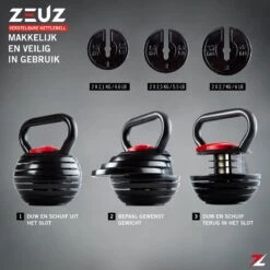 ZEUZ® Verstelbare Kettlebell Tot 18 KG – Fitness Sport Set – Conditie & Krachttraining – Halters - Gietijzer -Fit Gear Verkoop 1200x1200 1125