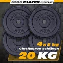 ScSPORTS® 20 Kg Halterschijven Set - Gietijzer - 30 Mm - 4x5 Kg - Gewichten -Fit Gear Verkoop 1200x1200 1166
