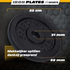 ScSPORTS® 20 Kg Halterschijven Set - Gietijzer - 30 Mm - 4x5 Kg - Gewichten -Fit Gear Verkoop 1200x1200 1169