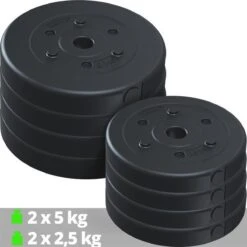 ScSPORTS® Gewichten Set 30 Kg - Kunststof - 4 X 5 Kg En 4 X 2,5 Kg Halterschijf - 30 Mm -Fit Gear Verkoop 1200x1200 1192