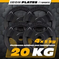 ScSPORTS® Halterschijven Set 20 Kg - 4 X 5 Kg - Met Hangrepen - Gietijzer - 30 Mm - Gewichten 9 ScSPORTS® Halterschijven Set 20 Kg - 4 X 5 Kg - Met Hangrepen - Gietijzer - 30 Mm - Gewichten -Fit Gear Verkoop 1200x1200 1202