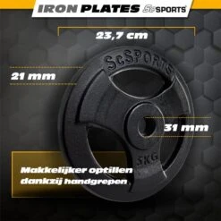 ScSPORTS® Halterschijven Set 20 Kg - 4 X 5 Kg - Met Hangrepen - Gietijzer - 30 Mm - Gewichten 10 ScSPORTS® Halterschijven Set 20 Kg - 4 X 5 Kg - Met Hangrepen - Gietijzer - 30 Mm - Gewichten -Fit Gear Verkoop 1200x1200 1203