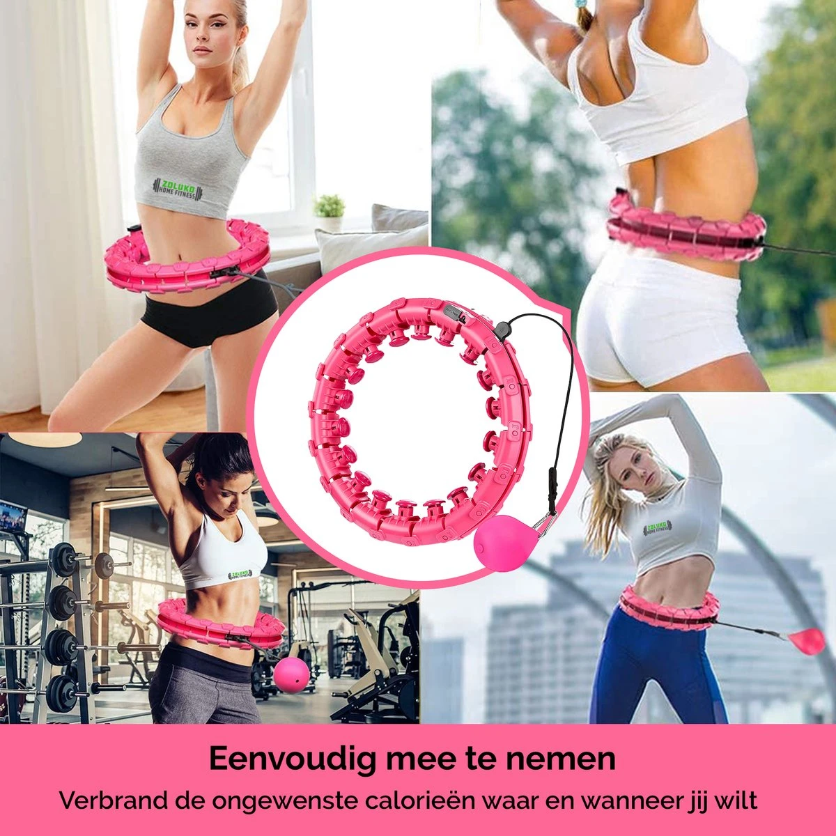 Zoluko Hoelahoep - Incl. E-Book - Hula Hoop - Hoepel - Hoelahoep Fitness - Hula Hoop Fitness - Fitness Hoepel - Weighted Hula Hoop - Weight Hoop - Hoelahoep Met Gewicht - Hoelahoep Volwassenen - Hoepel Fitness - Body Hoop - 1.7 KG - Roze 4 Zoluko Hoelahoep - Incl. E-Book - Hula Hoop - Hoepel - Hoelahoep Fitness - Hula Hoop Fitness - Fitness Hoepel - Weighted Hula Hoop - Weight Hoop - Hoelahoep Met Gewicht - Hoelahoep Volwassenen - Hoepel Fitness - Body Hoop - 1.7 KG - Roze - Afbeelding 2
