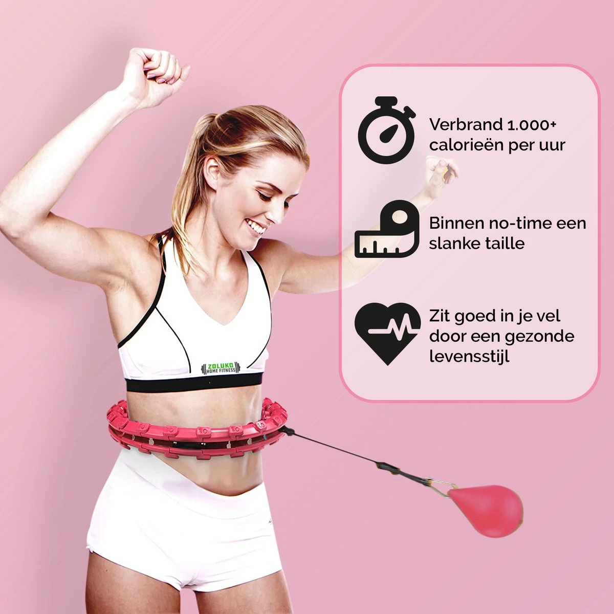 Zoluko Hoelahoep - Incl. E-Book - Hula Hoop - Hoepel - Hoelahoep Fitness - Hula Hoop Fitness - Fitness Hoepel - Weighted Hula Hoop - Weight Hoop - Hoelahoep Met Gewicht - Hoelahoep Volwassenen - Hoepel Fitness - Body Hoop - 1.7 KG - Roze 8 Zoluko Hoelahoep - Incl. E-Book - Hula Hoop - Hoepel - Hoelahoep Fitness - Hula Hoop Fitness - Fitness Hoepel - Weighted Hula Hoop - Weight Hoop - Hoelahoep Met Gewicht - Hoelahoep Volwassenen - Hoepel Fitness - Body Hoop - 1.7 KG - Roze - Afbeelding 6