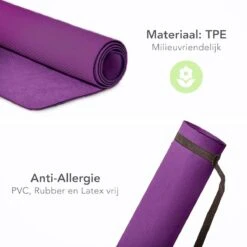 Eco Yoga Mat - Inclusief Draagriem - Fitness Mat Anti Slip - Extra Dik (6 Mm) - 183 X 61 X 0,6 Cm - Paars - Diverse Kleuren - Hoge Korting -Fit Gear Verkoop 1200x1200 1302