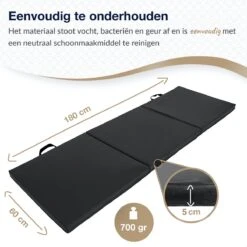 Yoga Mat Opvouwbaar Yogamat Fitness Mat Fitnessmat - Sport Mat - Fitnessmat Opvouwbaar - Multifunctioneel - 3-delig - 180x60cm - 5cm Dik - Zwart - Belum -Fit Gear Verkoop 1200x1200 1326