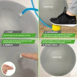 Tunturi Fitness Bal - Yoga Bal Inclusief Pomp - Pilates Bal - Zwangerschaps Bal - 65 Cm - Kleur: Zilver - Incl. Gratis Fitness App 10 Tunturi Fitness Bal - Yoga Bal Inclusief Pomp - Pilates Bal - Zwangerschaps Bal - 65 Cm - Kleur: Zilver - Incl. Gratis Fitness App -Fit Gear Verkoop 1200x1200 1385