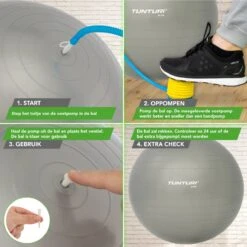 Tunturi Fitness Bal - Yoga Bal Inclusief Pomp - Pilates Bal - Zwangerschaps Bal - 55 Cm - Kleur: Zilver - Incl. Gratis Fitness App -Fit Gear Verkoop 1200x1200 1402
