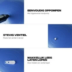 Rockerz Fitness® - Yoga Bal Inclusief Pomp - Pilates Bal - Fitness Bal - Zwangerschapsbal - Goede Houding Bij Het Thuiswerken - 55 Cm - Kleur: Blauw -Fit Gear Verkoop 1200x1200 1418