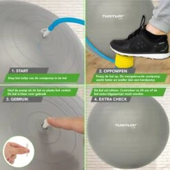 Tunturi Fitness Bal - Yoga Bal Inclusief Pomp - Pilates Bal - Zwangerschaps Bal - 75 Cm - Kleur: Zilver - Incl. Gratis Fitness App -Fit Gear Verkoop 1200x1200 1428