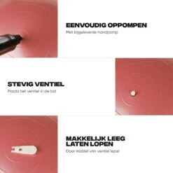 Rockerz Fitness® - Yoga Bal Inclusief Pomp - Pilates Bal - Fitness Bal - Zwangerschapsbal - Goede Houding Bij Het Thuiswerken - 65 Cm - Kleur: Rose Gold -Fit Gear Verkoop 1200x1200 1445