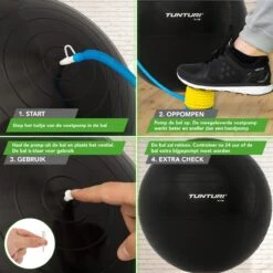 Tunturi Fitness Bal - Yoga Bal Inclusief Pomp - Pilates Bal - Zwangerschaps Bal - 75 Cm - Kleur: Zwart - Incl. Gratis Fitness App -Fit Gear Verkoop 1200x1200 1447