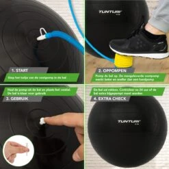 Tunturi Fitness Bal - Yoga Bal Inclusief Pomp - Pilates Bal - Zwangerschaps Bal - 65 Cm - Kleur: Zwart - Incl. Gratis Fitness App -Fit Gear Verkoop 1200x1200 1464