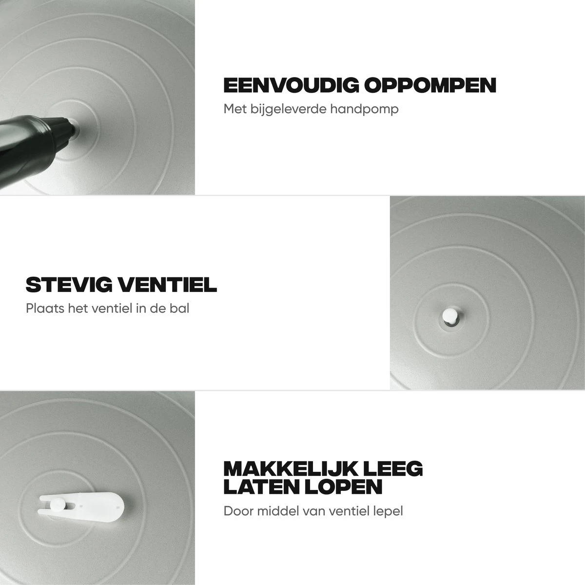 Rockerz Fitness® - Yoga Bal Inclusief Pomp - Pilates Bal - Fitness Bal - Zwangerschapsbal - Goede Houding Bij Het Thuiswerken - 75 Cm - Kleur: Grijs 6 Rockerz Fitness® - Yoga Bal Inclusief Pomp - Pilates Bal - Fitness Bal - Zwangerschapsbal - Goede Houding Bij Het Thuiswerken - 75 Cm - Kleur: Grijs - Afbeelding 4