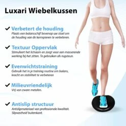 Luxari - Wiebelkussen - Ø35cm - Inclusief Pomp - Ergonomisch - Volwassen & Kinderen - Balanskussen - Trainingskussen - Zwart -Fit Gear Verkoop 1200x1200 1562