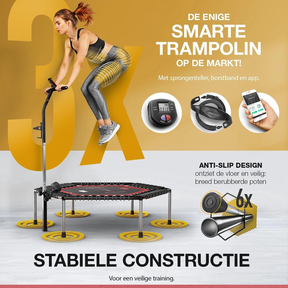 Sportstech Germany - HTX100 Smart Fitness-trampoline Met App 7 Sportstech Germany - HTX100 Smart Fitness-trampoline Met App - Afbeelding 5