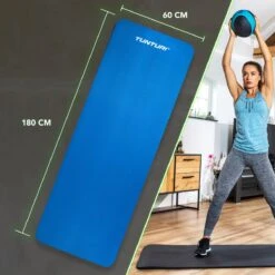 Tunturi Fitnessmat - Yogamat - Sportmat Gemaakt Van Zacht NBR Materiaal - 180 X 60 X 1,5cm - Blauw - Incl. Gratis Fitness App 12 Tunturi Fitnessmat - Yogamat - Sportmat Gemaakt Van Zacht NBR Materiaal - 180 X 60 X 1,5cm - Blauw - Incl. Gratis Fitness App -Fit Gear Verkoop 1200x1200 1622