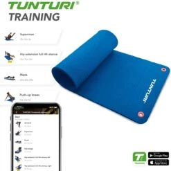 Tunturi Pro Fitnessmat - Yogamat - Gymnastiekmat - Oefenmat - 180 Cm X 60 Cm X 1,5 Cm - Blauw - Incl. Gratis Fitness App -Fit Gear Verkoop 1200x1200 1632