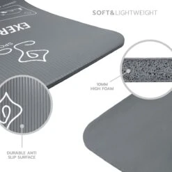 JAP Sports - Yogamat - Anti Slip Met 12 Oefeningen - Fitness, Workout, Aerobics Etc. - Extra Dik - Zacht En Licht - Eco Friendly - Anti Bacterie - Grijs 7 JAP Sports - Yogamat - Anti Slip Met 12 Oefeningen - Fitness, Workout, Aerobics Etc. - Extra Dik - Zacht En Licht - Eco Friendly - Anti Bacterie - Grijs -Fit Gear Verkoop 1200x1200 1680