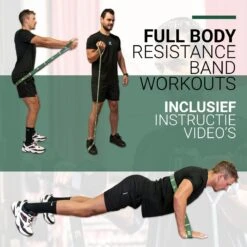 FITELASTIX® Premium Weerstandsband Lang - Alles In 1 - Full Body - Voor Elk Niveau - Resistance Band - Fitness Elastiek - Sport Elastiek Fitness - Met Handvatten - Inclusief Instructievideo's - Groen -Fit Gear Verkoop 1200x1200 1802