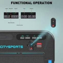Merkloos CITYSPORTS Loopband, Elektrisch, Motor 440 W, Lcd-display En Calorieënteller, Geïntegreerde Bluetooth-luidspreker, Instelbare Snelheid, Ultradun En Stil, Voor Thuis/kantoor -Fit Gear Verkoop 1200x1200 184