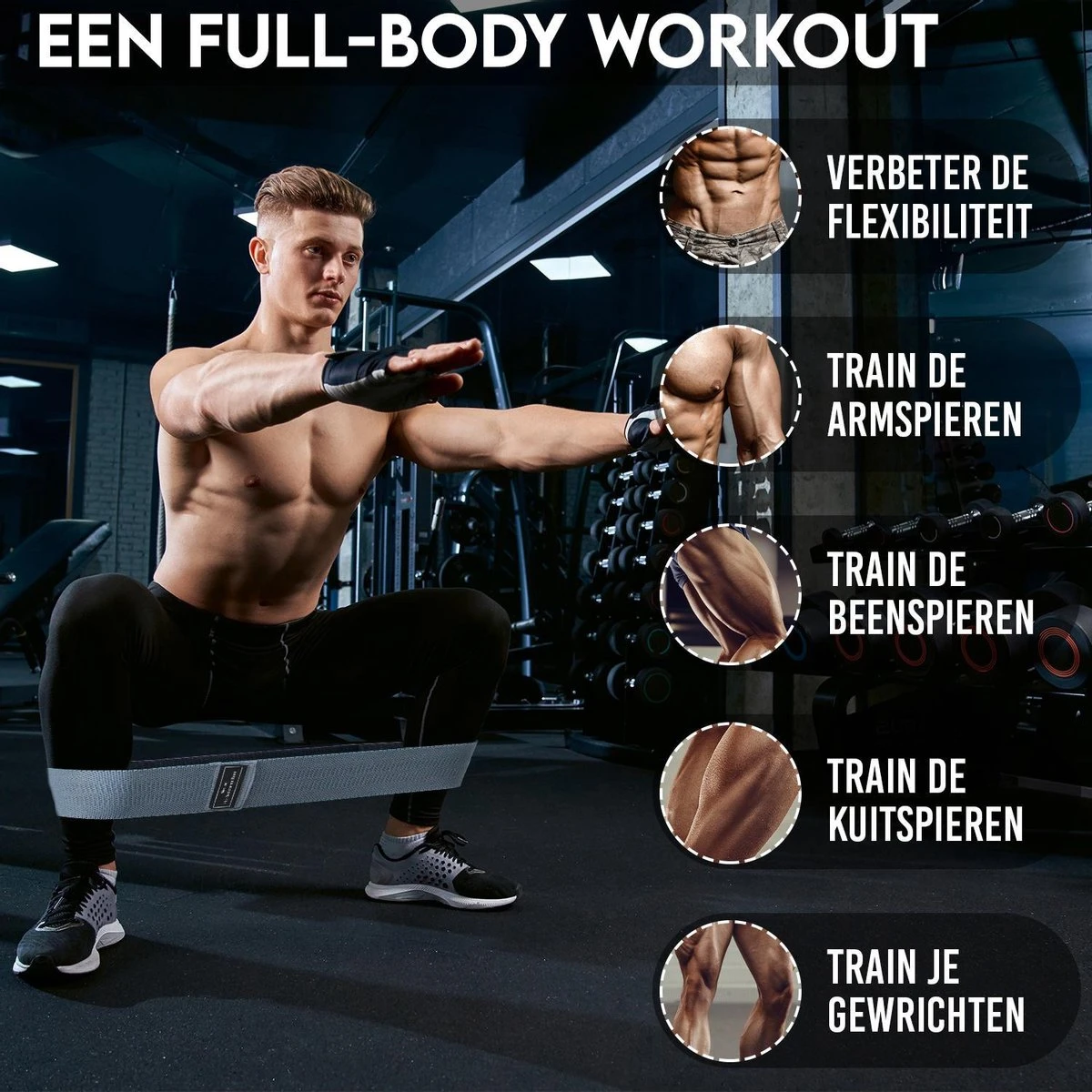 Set Van 3 Weerstandsbanden Resistance Band Fitness Elastiek - Bootybands - Full Body Workout 4 Set Van 3 Weerstandsbanden Resistance Band Fitness Elastiek - Bootybands - Full Body Workout - Afbeelding 2