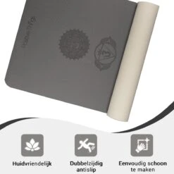 Yoga Mat Sportmat Fitnessmat Antislip Duurzaam Met Yoga Lessen - Grijs -Fit Gear Verkoop 1200x1200 1878