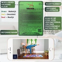 WEBU 51 Yoga Kaarten - Yoga Trainingskaarten - Yoga Oefeningen - Yoga Voor Thuis - Sporten - Fitness - Mat - Pilates - Incl. GRATIS Professionele Trainingsvideo’s -Fit Gear Verkoop 1200x1200 1899